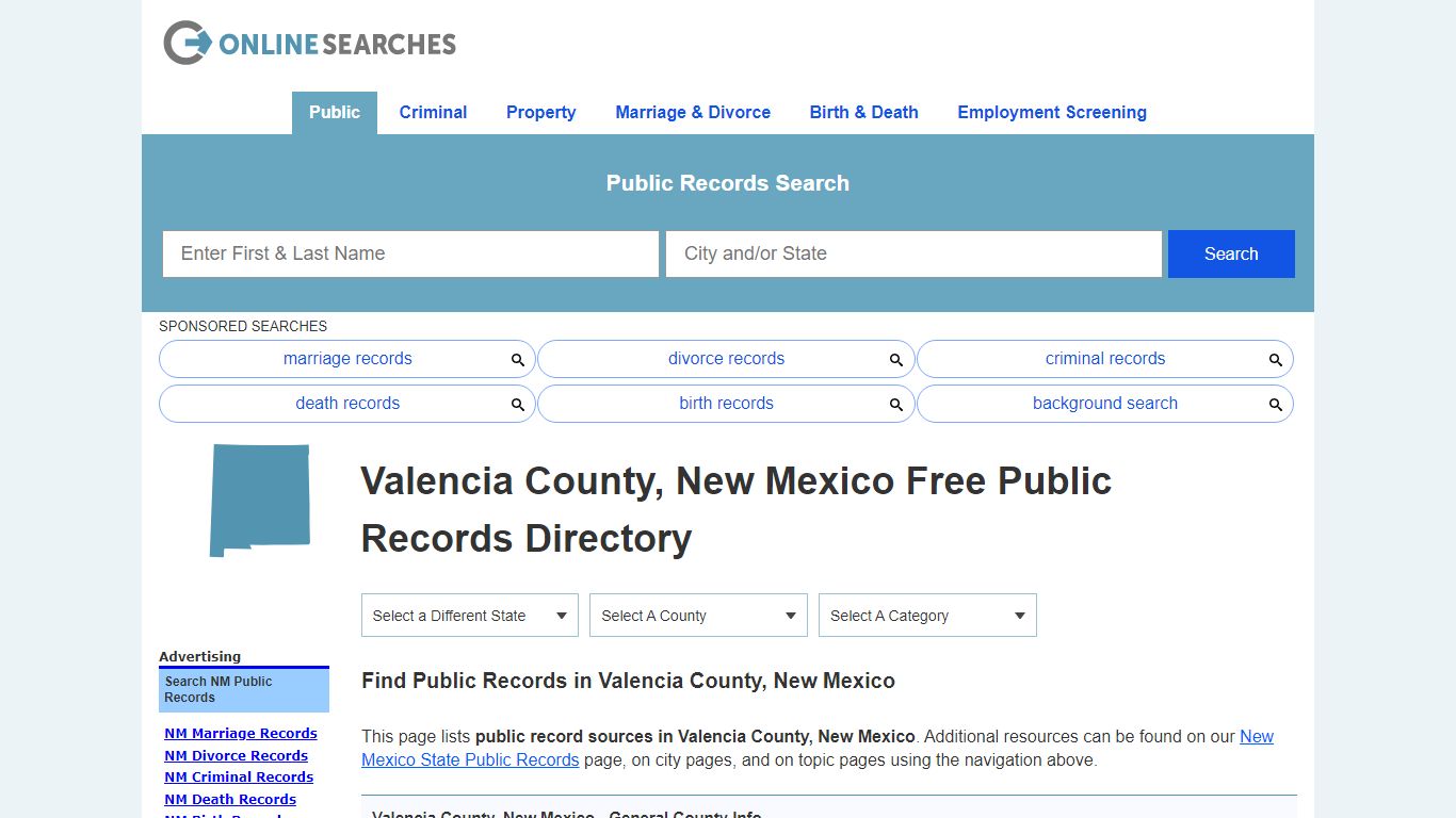Valencia County, New Mexico Public Records Directory
