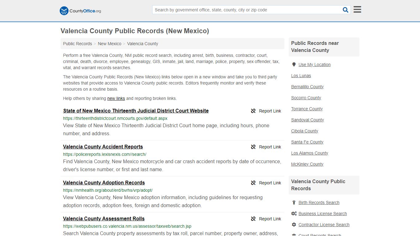 Valencia County Public Records (New Mexico) - County Office