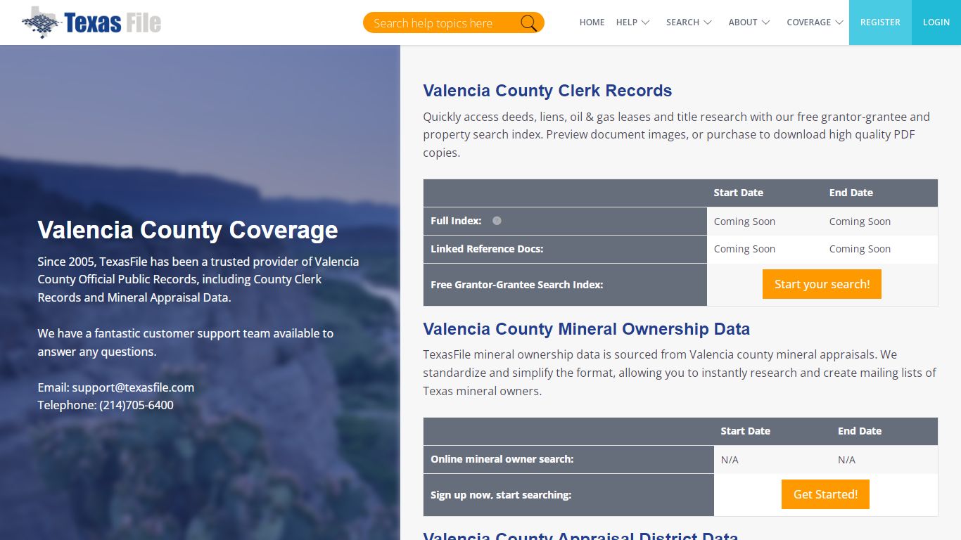 Valencia County Clerk Official Public Records | TexasFile
